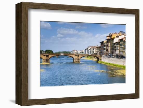 Ponte Santa Trinita Dating from the 16th Century and the Arno River, Florence (Firenze), Tuscany-Nico Tondini-Framed Photographic Print