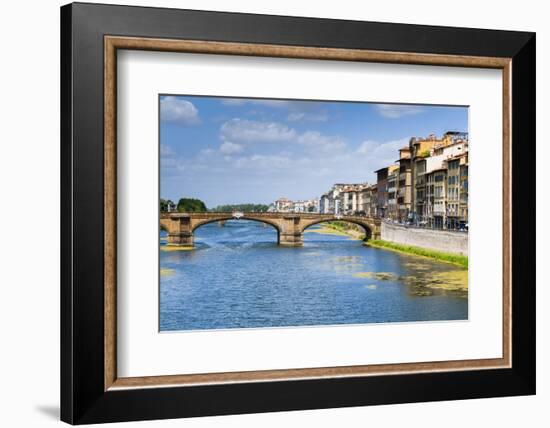 Ponte Santa Trinita Dating from the 16th Century and the Arno River, Florence (Firenze), Tuscany-Nico Tondini-Framed Photographic Print