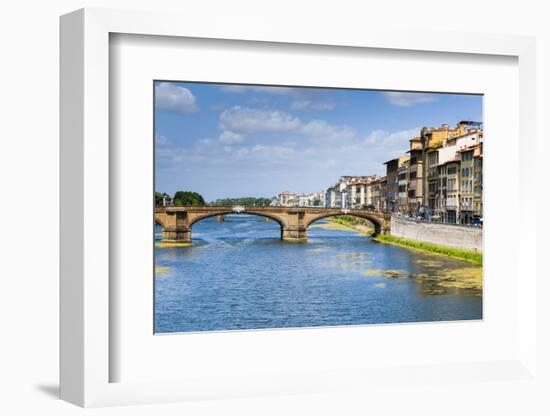 Ponte Santa Trinita Dating from the 16th Century and the Arno River, Florence (Firenze), Tuscany-Nico Tondini-Framed Photographic Print