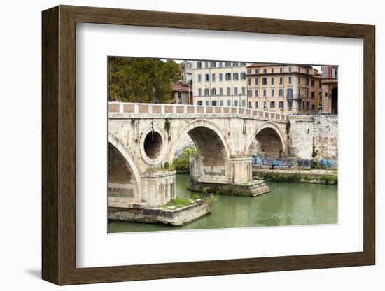 Ponte Sisto (Sisto Bridge) and River Tiber, Rome, UNESCO World Heritage Site, Lazio, Italy, Europe-Nico Tondini-Framed Photographic Print