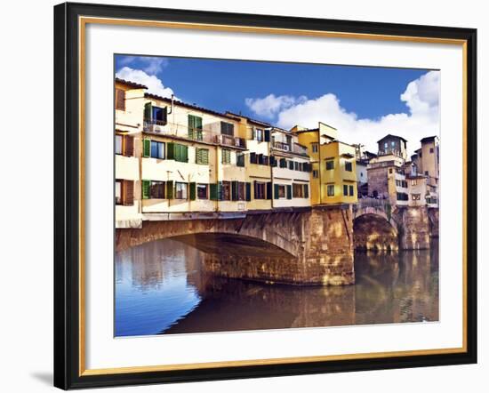 Ponte Vecchio and Arno River, Florence, Tuscany, Italy-Miva Stock-Framed Photographic Print