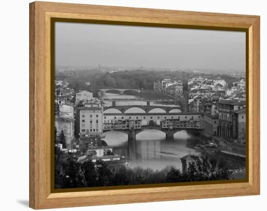 Ponte Vecchio and Arno River, Florence, Tuscany, Italy-Steve Vidler-Framed Premier Image Canvas