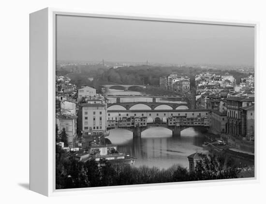 Ponte Vecchio and Arno River, Florence, Tuscany, Italy-Steve Vidler-Framed Premier Image Canvas