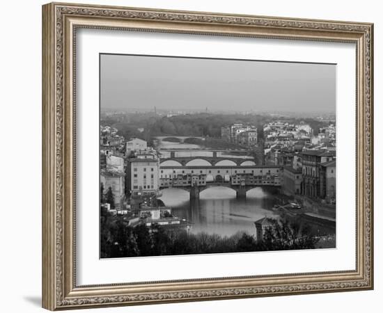 Ponte Vecchio and Arno River, Florence, Tuscany, Italy-Steve Vidler-Framed Photographic Print