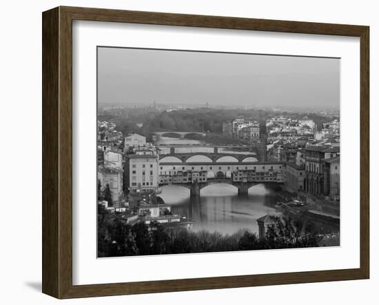 Ponte Vecchio and Arno River, Florence, Tuscany, Italy-Steve Vidler-Framed Photographic Print