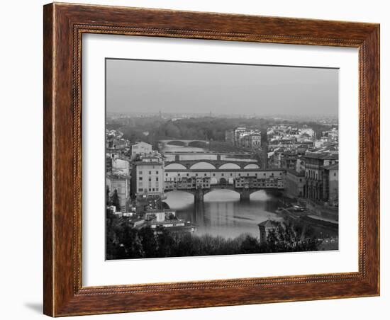 Ponte Vecchio and Arno River, Florence, Tuscany, Italy-Steve Vidler-Framed Photographic Print