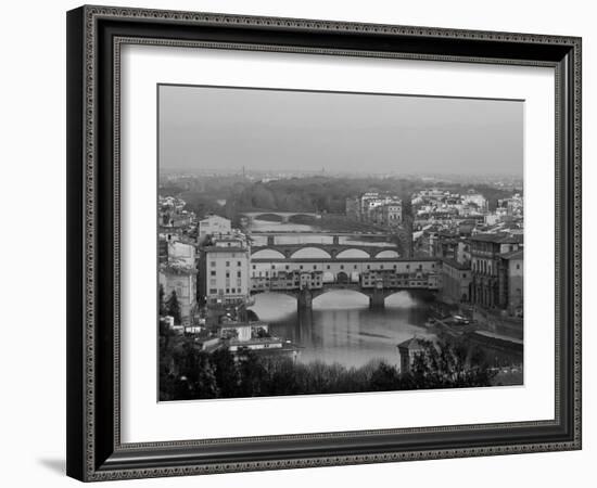 Ponte Vecchio and Arno River, Florence, Tuscany, Italy-Steve Vidler-Framed Photographic Print