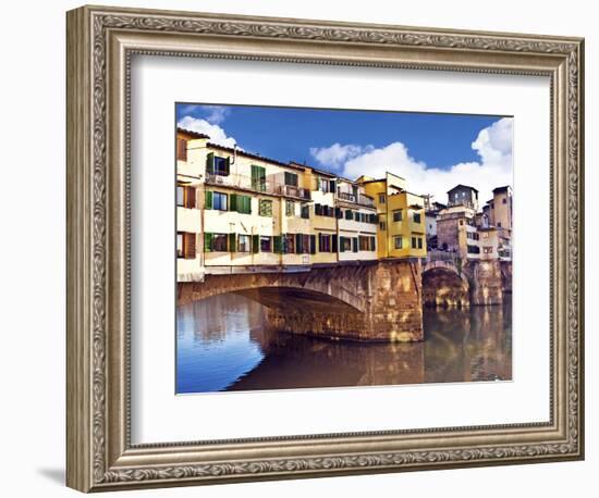 Ponte Vecchio and Arno River, Florence, Tuscany, Italy-Miva Stock-Framed Photographic Print