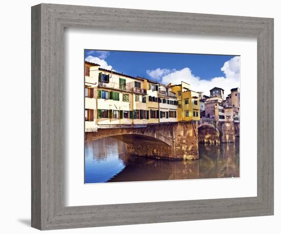 Ponte Vecchio and Arno River, Florence, Tuscany, Italy-Miva Stock-Framed Photographic Print