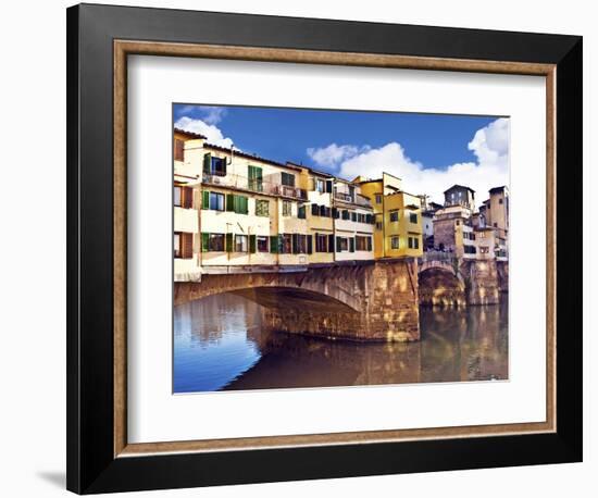 Ponte Vecchio and Arno River, Florence, Tuscany, Italy-Miva Stock-Framed Photographic Print