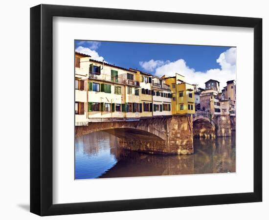 Ponte Vecchio and Arno River, Florence, Tuscany, Italy-Miva Stock-Framed Photographic Print