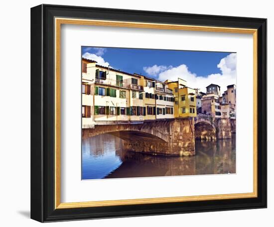 Ponte Vecchio and Arno River, Florence, Tuscany, Italy-Miva Stock-Framed Photographic Print