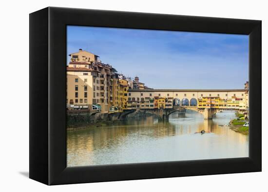 Ponte Vecchio and River Arno, Florence (Firenze), Tuscany, Italy, Europe-Nico Tondini-Framed Premier Image Canvas