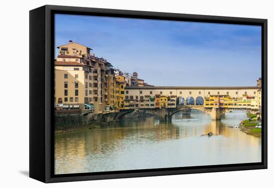 Ponte Vecchio and River Arno, Florence (Firenze), Tuscany, Italy, Europe-Nico Tondini-Framed Premier Image Canvas