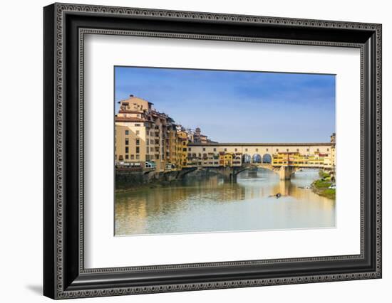 Ponte Vecchio and River Arno, Florence (Firenze), Tuscany, Italy, Europe-Nico Tondini-Framed Photographic Print