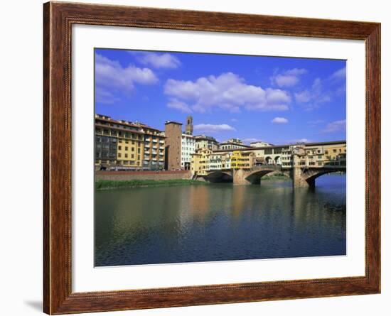 Ponte Vecchio and the Arno River, Florence, Tuscany, Italy, Europe-Hans Peter Merten-Framed Photographic Print