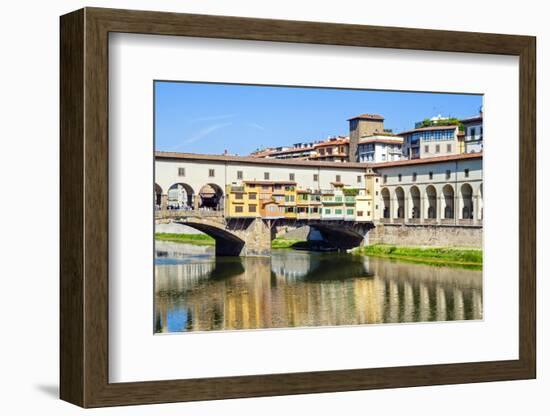 Ponte Vecchio, Arno river, Firenze, Tuscany, Italy, Europe-Nico Tondini-Framed Photographic Print