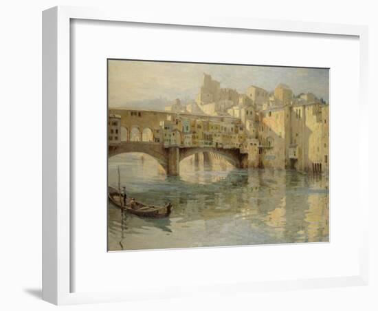 Ponte Vecchio, Florence, c.1910-Charles Oppenheimer-Framed Giclee Print