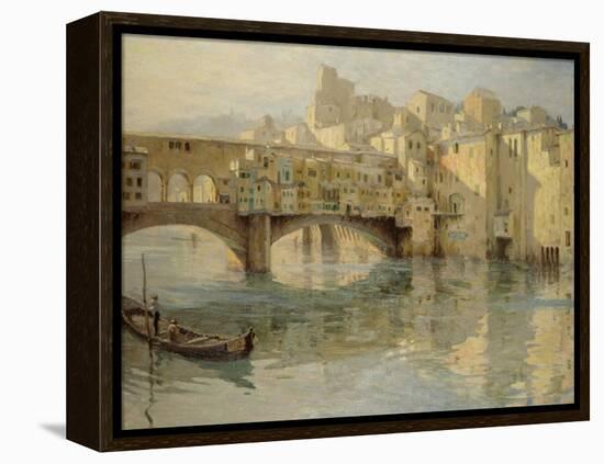 Ponte Vecchio, Florence, c.1910-Charles Oppenheimer-Framed Premier Image Canvas
