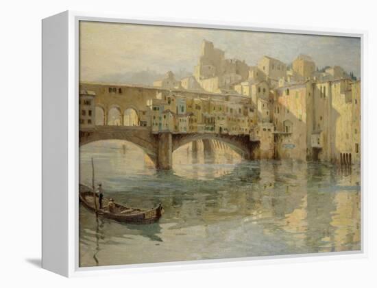 Ponte Vecchio, Florence, c.1910-Charles Oppenheimer-Framed Premier Image Canvas