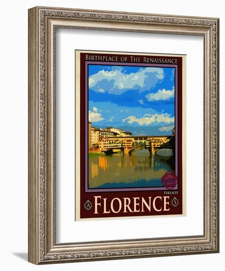 Ponte Vecchio, Florence Italy 1-Anna Siena-Framed Giclee Print