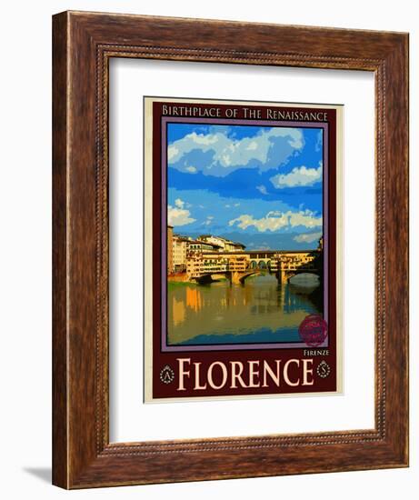 Ponte Vecchio, Florence Italy 1-Anna Siena-Framed Giclee Print