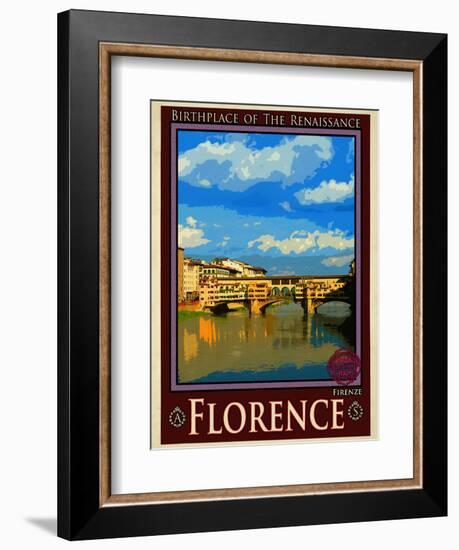 Ponte Vecchio, Florence Italy 1-Anna Siena-Framed Giclee Print