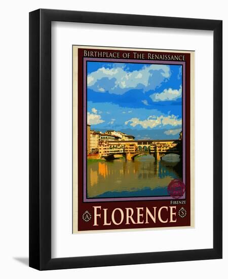 Ponte Vecchio, Florence Italy 1-Anna Siena-Framed Giclee Print