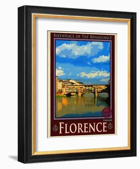 Ponte Vecchio, Florence Italy 1-Anna Siena-Framed Giclee Print