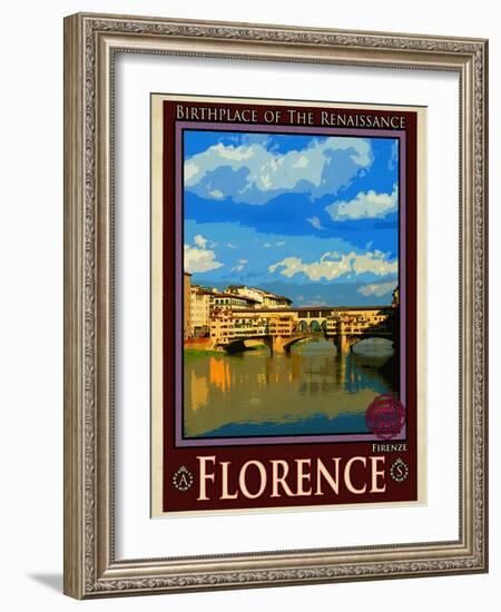 Ponte Vecchio, Florence Italy 1-Anna Siena-Framed Giclee Print