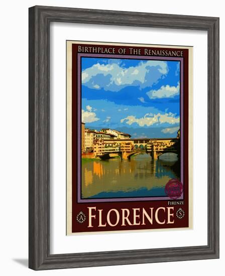 Ponte Vecchio, Florence Italy 1-Anna Siena-Framed Giclee Print