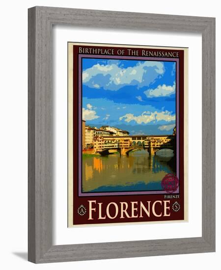 Ponte Vecchio, Florence Italy 1-Anna Siena-Framed Giclee Print