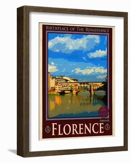 Ponte Vecchio, Florence Italy 1-Anna Siena-Framed Giclee Print