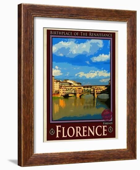 Ponte Vecchio, Florence Italy 1-Anna Siena-Framed Giclee Print