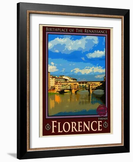 Ponte Vecchio, Florence Italy 1-Anna Siena-Framed Giclee Print