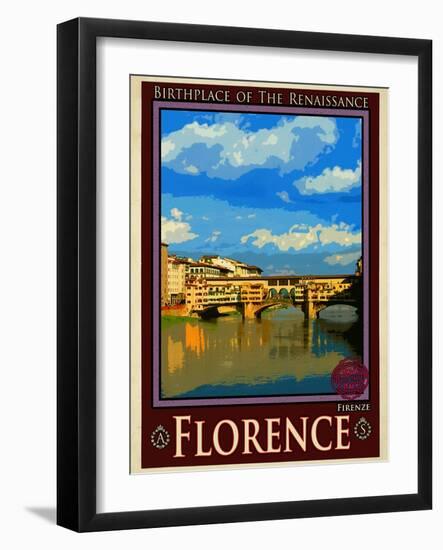 Ponte Vecchio, Florence Italy 1-Anna Siena-Framed Giclee Print