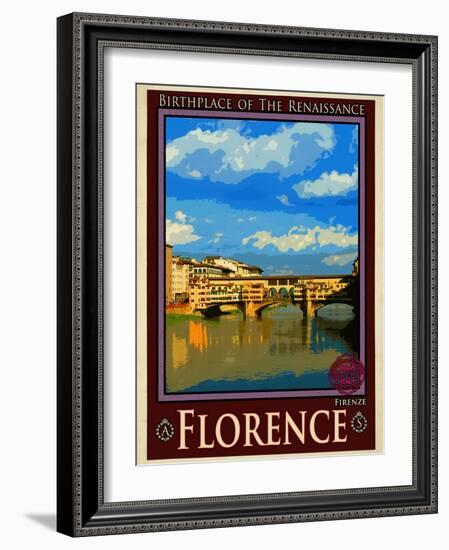 Ponte Vecchio, Florence Italy 1-Anna Siena-Framed Giclee Print