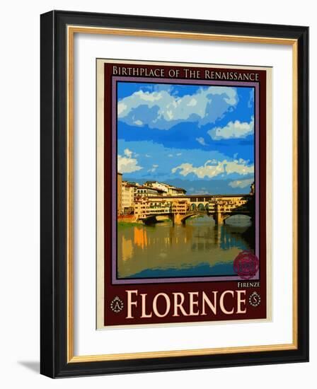 Ponte Vecchio, Florence Italy 1-Anna Siena-Framed Giclee Print