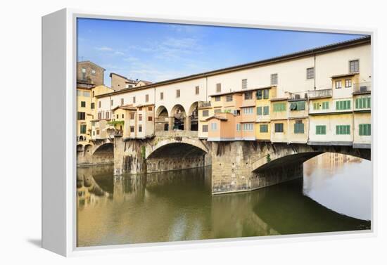 Ponte Vecchio, Florence, UNESCO World Heritage Site, Tuscany, Italy, Europe-Markus Lange-Framed Premier Image Canvas