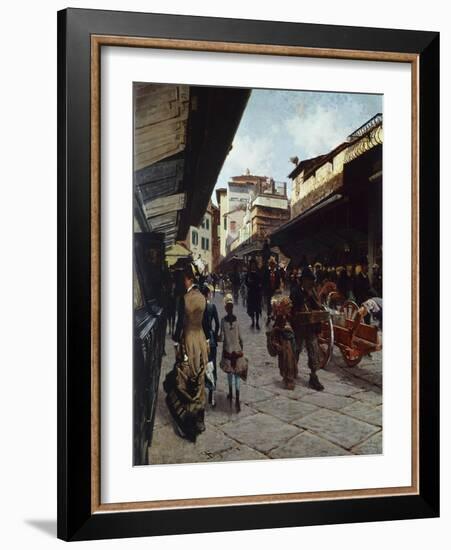 Ponte Vecchio in Florence, 1879-Telemaco Signorini-Framed Giclee Print