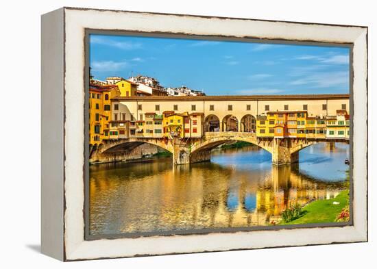 Ponte Vecchio over Arno River in Florence, Italy-sborisov-Framed Premier Image Canvas