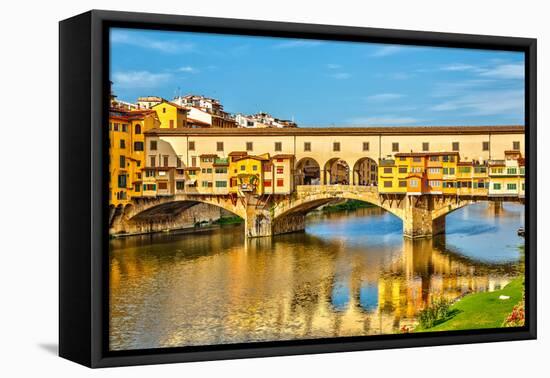 Ponte Vecchio over Arno River in Florence, Italy-sborisov-Framed Premier Image Canvas