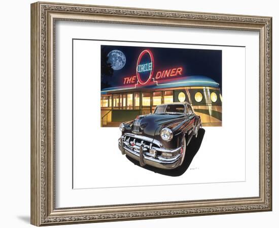 Pontiac Chieftain '50 at The Circle Diner-Graham Reynold-Framed Art Print