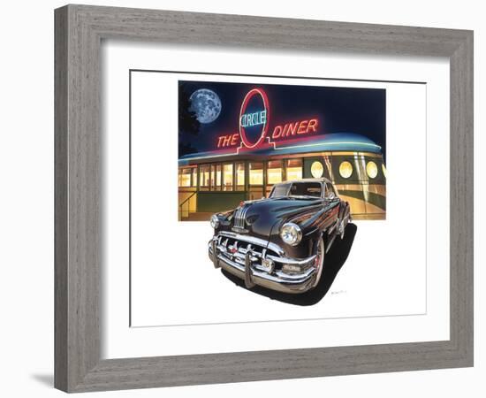 Pontiac Chieftain '50 at The Circle Diner-Graham Reynold-Framed Art Print