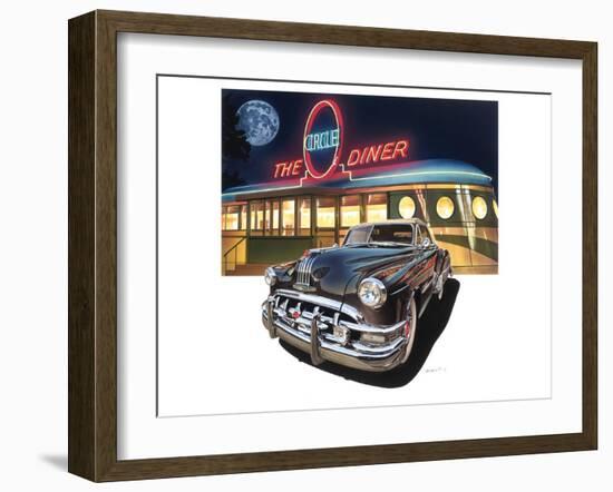 Pontiac Chieftain '50 at The Circle Diner-Graham Reynold-Framed Art Print