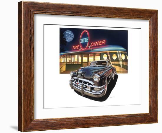 Pontiac Chieftain '50 at The Circle Diner-Graham Reynold-Framed Art Print