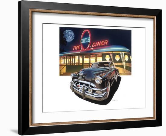 Pontiac Chieftain '50 at The Circle Diner-Graham Reynold-Framed Art Print