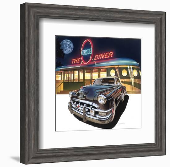 Pontiac Chieftain '50 at The Circle Diner-Graham Reynold-Framed Art Print