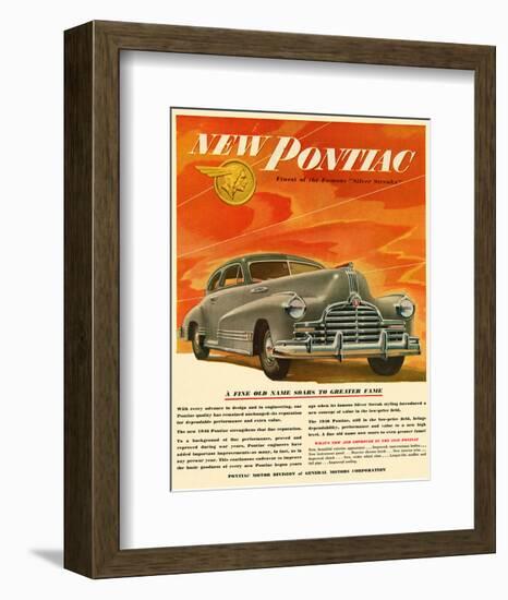 Pontiac-Soars to Greater Fame-null-Framed Premium Giclee Print