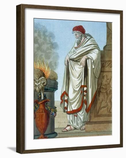 Pontifex Maximus, Illustration from 'L'Antique Rome', Engraved by Labrousse, Published 1796-Jacques Grasset de Saint-Sauveur-Framed Giclee Print